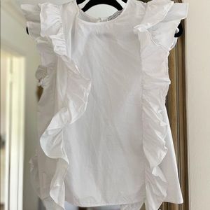 english factory white ruffle top
